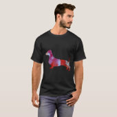 ピンクダシュント水彩画 Tシャツ (正面フル)
