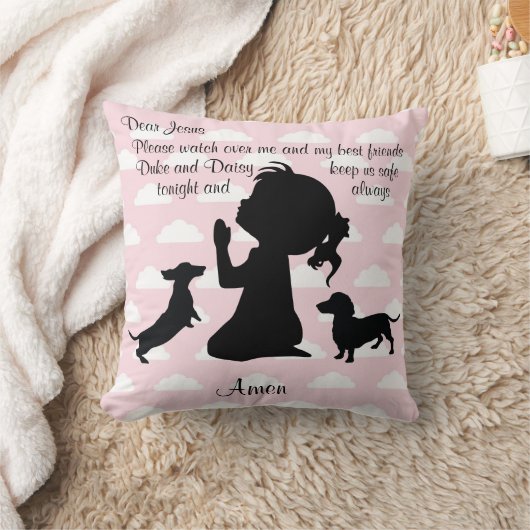 ピンクダシュント祈りの言葉枕 クッション (ブランケット)