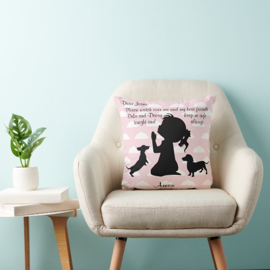 ピンクダシュント祈りの言葉枕 クッション (椅子)