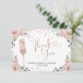 ピンクダスティバラ花びらとプロセッコサンキューカード サンキューカード (スタンド正面)