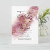 ピンクダスティバラ金ゴールドアルコール40th誕生日パーティー 招待状 (スタンド正面)