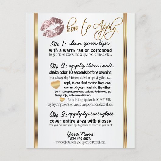 ピンクダスティーバラグリッターリップインストラクション チラシ (正面)