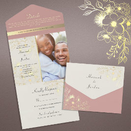 ピンクダスティーバラボホフローラズ オールインワン招待状