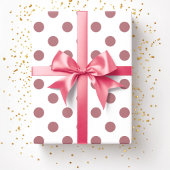 ピンクダスティーバラ水玉模様パターン ラッピングペーパー