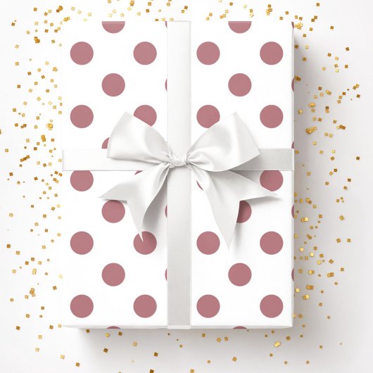 ピンクダスティーバラ水玉模様パターン ラッピングペーパー