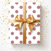 ピンクダスティーバラ水玉模様パターン ラッピングペーパー