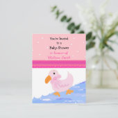 ピンクダッキー（アヒルちゃん）ベビーシャワー招待状 招待状 (スタンド正面)