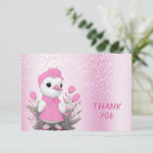 ピンクダックサンキューカード