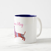 ピンクダックスシャンドウォーター名前をカスタムする ツートーンマグカップ (正面右)