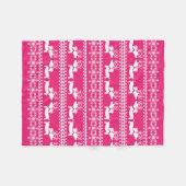 ピンクダックスシャンドフェアアイルクリスマスブランケット フリースブランケット (正面(横))