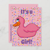 ピンクダックベビー告知はがき 案内ポストカード (正面/裏面)