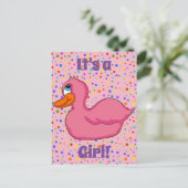 ピンクダックベビー告知はがき 案内ポストカード (スタンド正面)