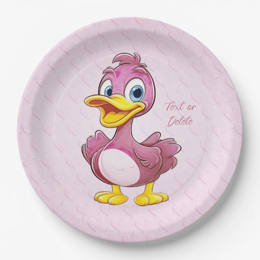 ピンクダック紙プレート ペーパープレート (正面)