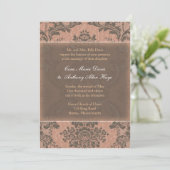 ピンクダマスエレガントク結婚式招待状 招待状 (スタンド正面)