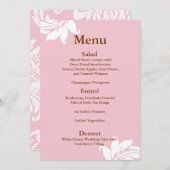 ピンクダマスクのウェディングメニュー メニュー (正面/裏面)
