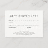 ピンクダマスクのカスタマイズ可能なギフト証明書 割引カード (裏面)