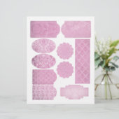 ピンクダマスクのスクラップブック装飾シート (スタンド正面)