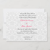 ピンクダマスクの結婚式 招待状 (裏面)