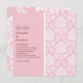 ピンクダマスクウェディング招待状 招待状 (正面/裏面)