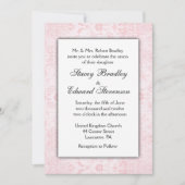 ピンクダマスクウェディング招待状 招待状 (正面)