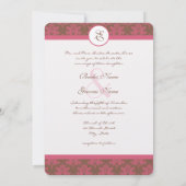 ピンクダマスクウェディング招待状 招待状 (裏面)