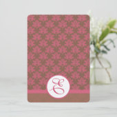 ピンクダマスクウェディング招待状 招待状 (スタンド正面)