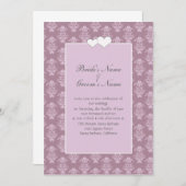 ピンクダマスクウェディング招待状 招待状 (正面/裏面)