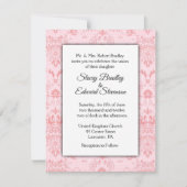 ピンクダマスクウェディング招待状 招待状 (正面)