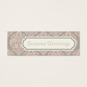 ピンクダマスクギフトラベル、プロファイルカード