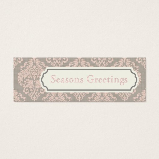 ピンクダマスクギフトラベル、プロファイルカード (正面)