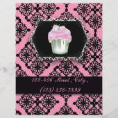 ピンクダマスクパティシェフベーカリーのカップケーキ チラシ (裏面)