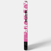 ピンクダマスクパーソナライズされた印刷(紋章の)フラ・ダ・リ Case-Mate iPhoneケース (裏面 / 左)