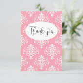 ピンクダマスクフラットサンキューカード サンキューカード (スタンド正面)