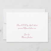 ピンクダマスクベビーシャワー招待状 招待状 (裏面)