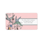 ピンクダマスクミュージカルハミングバードバーケージRSVP ラベル (正面)