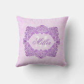 ピンクダマスクモノグラム名 クッション (裏面)