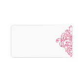 ピンクダマスク住所 シール (正面)