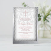 ピンクダマスク十字第1聖餐式 招待状 (スタンド正面)