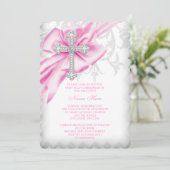 ピンクダマスク十字第1聖餐式 招待状 (スタンド正面)