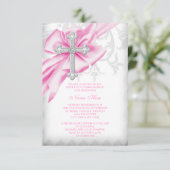 ピンクダマスク十字第1聖餐式 招待状 (スタンド正面)