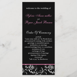 ピンクダマスク結婚式プログラム プログラム