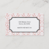 ピンクダマスク縁どフレームコンサルタントプロフェッショナル 名刺 (裏面)