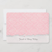 ピンクダマスク記念日パーティー 招待状 (正面)