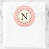 ピンクダマスク ラウンドシール (バッグ)