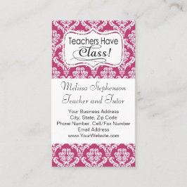 ピンクダマスク、先生はクラス 名刺