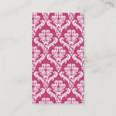 ピンクダマスク、先生はクラス 名刺 (裏面)