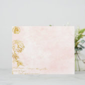 ピンクダマスク&金ゴールドフローラスクラップブック紙 (スタンド正面)