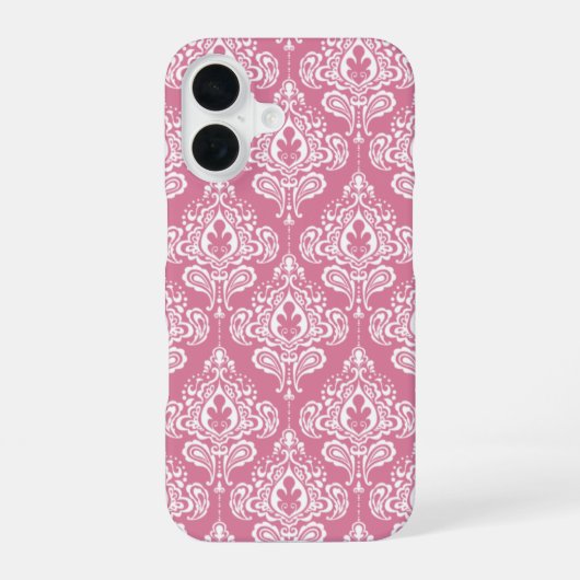 ピンクダマスク iPhone 16ケース (裏面)