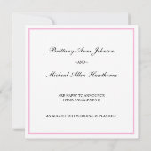 ピンクダマスコウェディング婚約発表 案内状 (裏面)