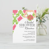ピンクダマスモダンクビューティフルブライドブライダルシャワー 招待状 (スタンド正面)